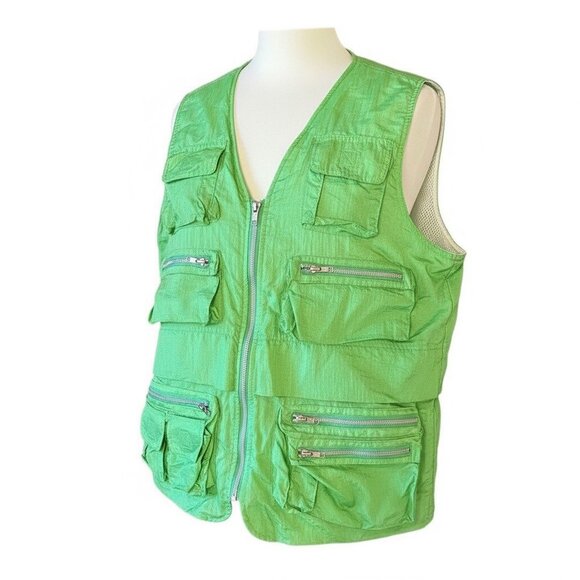 Vtg. Carole Little Street Wear Safari Vest Outdoor Gear Sz. L - Picture 10 of 11